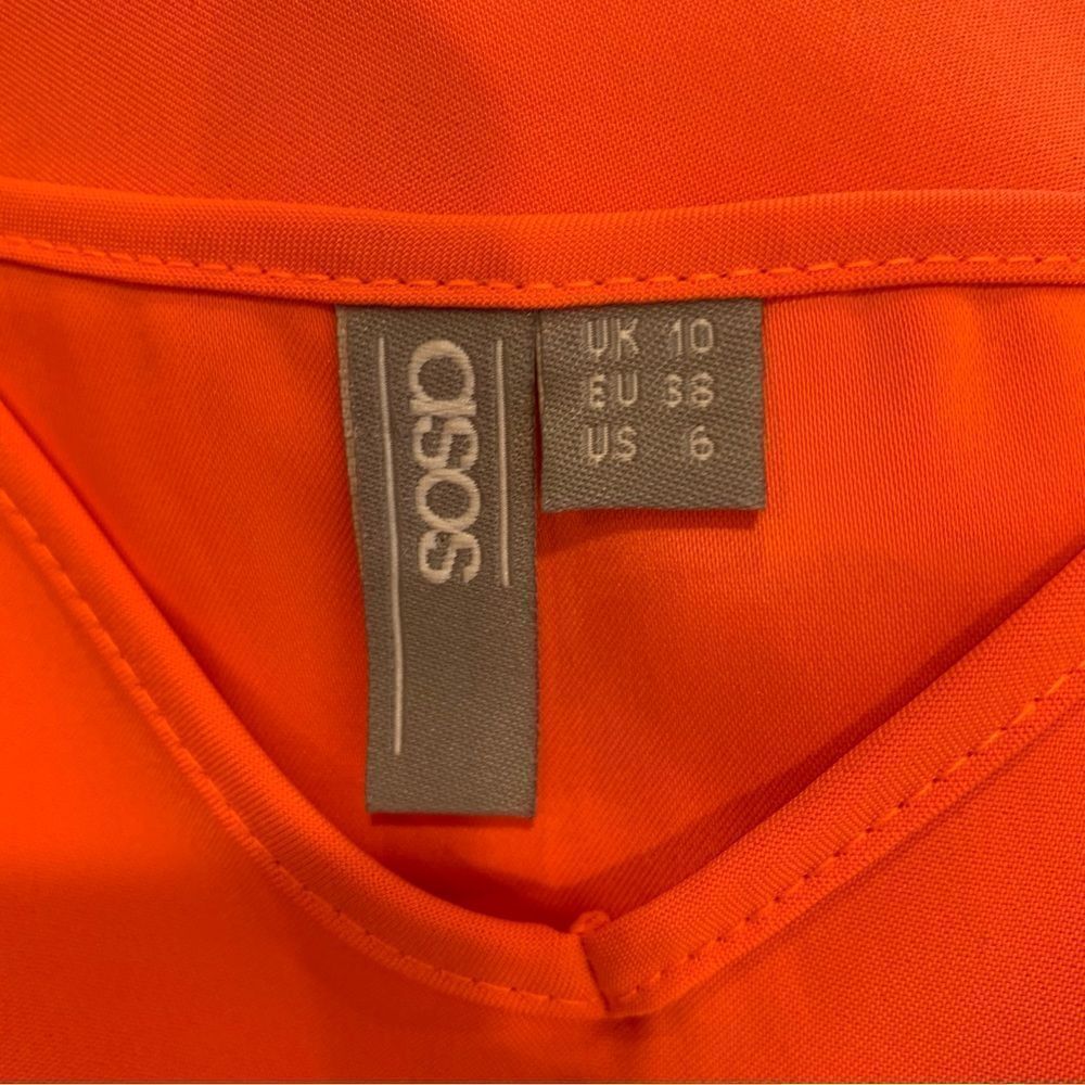 ASOS Cold Shoulder Slip Dress Size 6 Orange - Picture 11 of 12